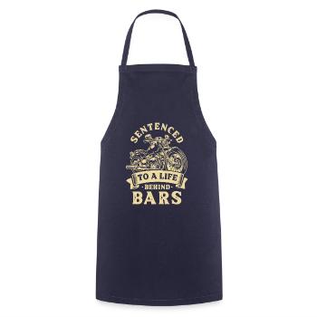 Sentenced To A Life Behind Bars Biker - Cooking Apron - navy - Front - AI Model Male 185 dark (185cm)