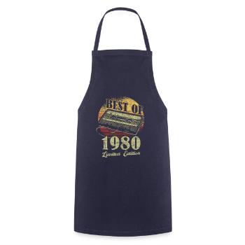 Best Of 1980 Bande de cassette rétro - Tablier de cuisine - marine - Devant - AI Model Male 185 dark (185cm)