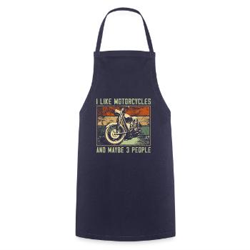 J’aime les motos et peut-être la moto 3 personnes - Tablier de cuisine - marine - Devant - AI Model Male 185 dark (185cm)