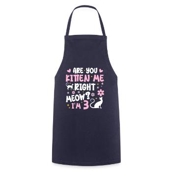 I'm 3 years old | Meow Gift 3 Year Anniversary Gift - Cooking Apron - navy - Front - AI Model Male 185 dark (185cm)