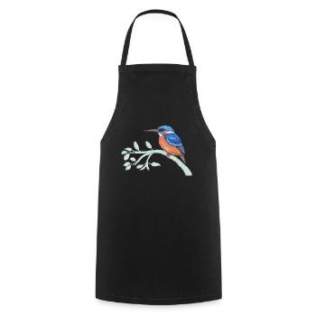 Le martin-pêcheur - Tablier de cuisine - noir - Devant - AI Model Male 185 dark (185cm)
