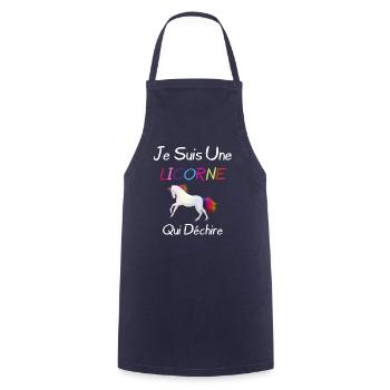 Je Suis Une Licorne - Tablier de cuisine - marine - Devant - AI Model Male 185 dark (185cm)