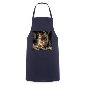 Main Coon bébé chat, joueur et ultra mignon - Tablier de cuisine - marine - Devant - AI Model Male 185 dark (185cm)