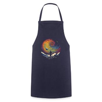 Rainbow Space Walk - Surreale Welten - Kochschürze - Navy - Vorne - AI Model Male 185 dark (185cm)
