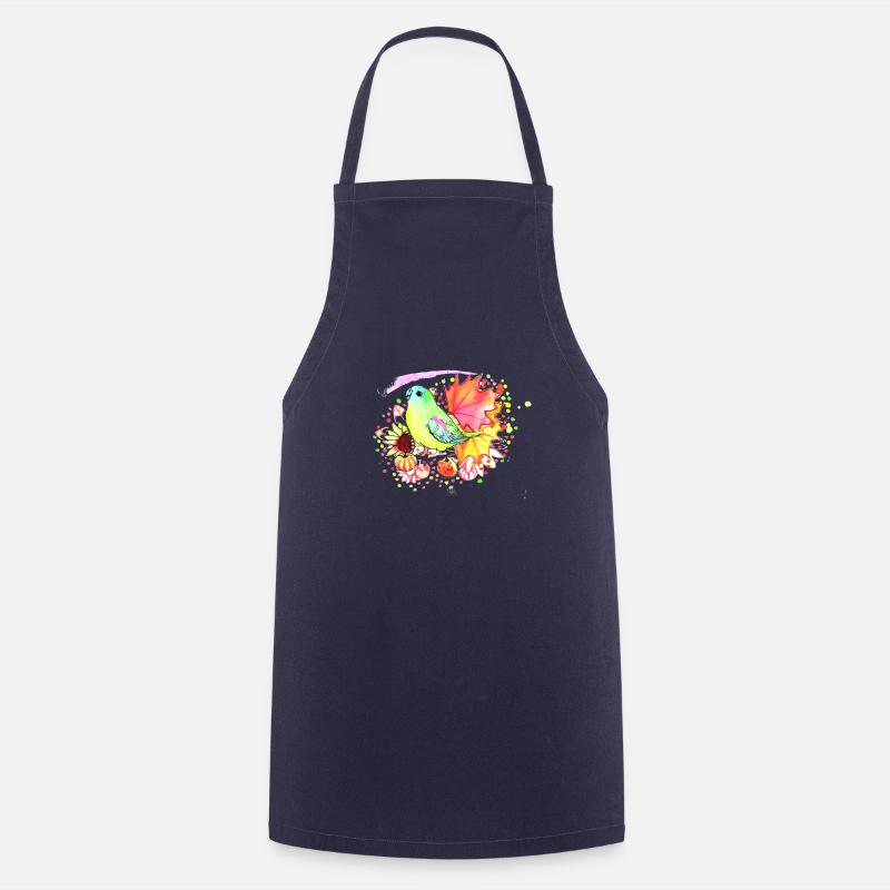 Perroquet vert - Tablier de cuisine - marine