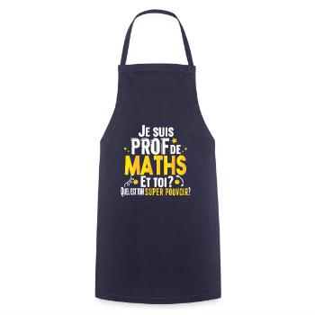 Prof Professeur Maths Métier Cadeau Collège Lycée - Tablier de cuisine - marine - Devant - AI Model Male 185 dark (185cm)