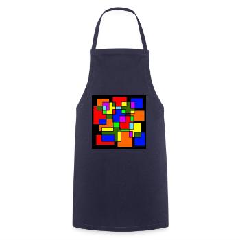 Intersection de carrés colorés - Tablier de cuisine - marine - Devant - AI Model Male 185 dark (185cm)