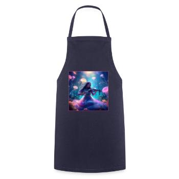 Magical underwater world with violinist - Cooking Apron - navy - Front - AI Model Male 185 dark (185cm)
