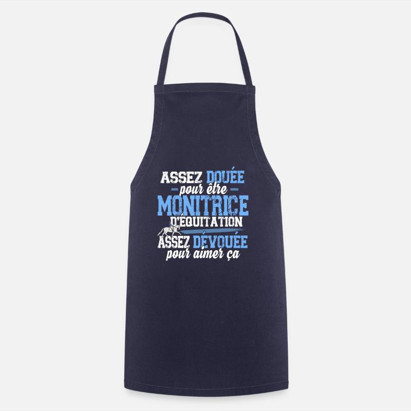 Monitrice d'équitation Métier Cheval Equestre - Tablier de cuisine - marine