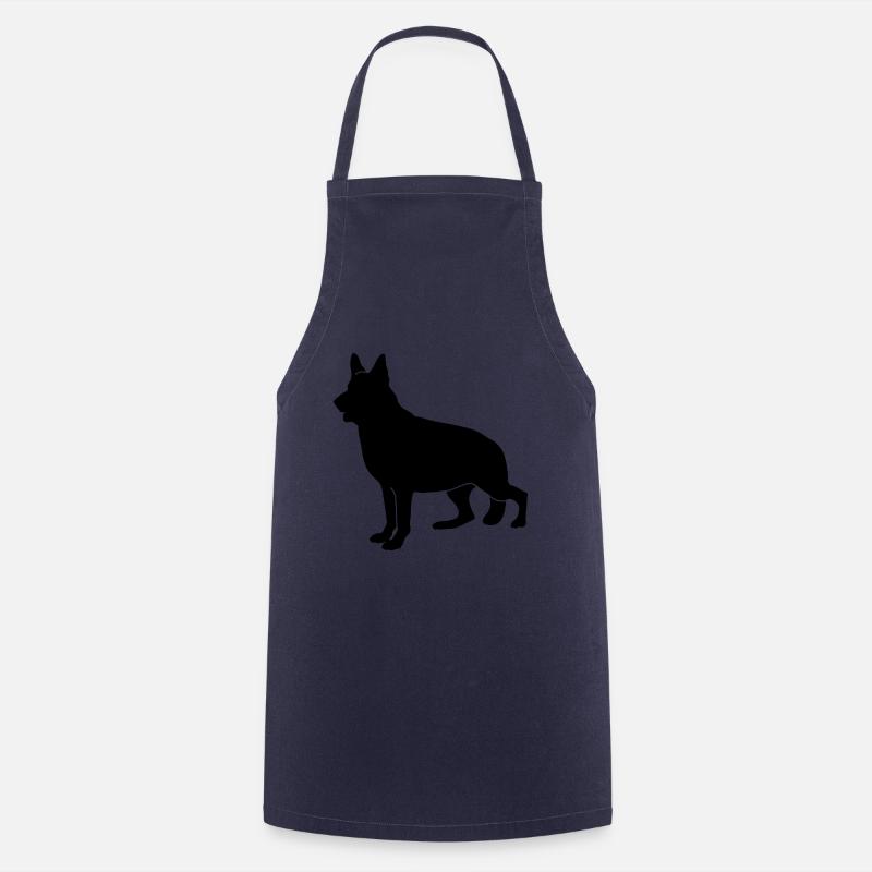 Silhouette allemande de Schaeferhund - Tablier de cuisine - marine