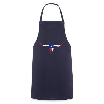 texas longhorn skull / Rinderschädel (3c) - Cooking Apron - navy - Front - AI Model Male 185 dark (185cm)