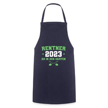 Rentner 2023 Gärtner in Rente Geschenk - Kochschürze - Navy - Vorne - AI Model Male 185 dark (185cm)