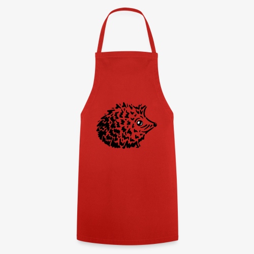 Herbstlicher Igel (schwarz-weiß Stencil-Look) - Kochschürze