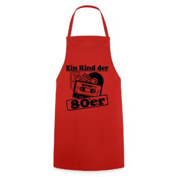 80er Party,Fun Shirt, - Ein Kind der 80er (25) - Kochschürze - Rot - Vorne - AI Model Male 185 dark (185cm)