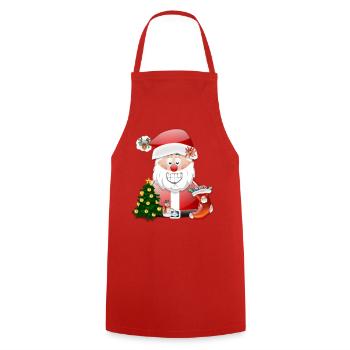 Santa Cheer Christmas Parade - Cooking Apron - red - Front - AI Model Male 185 dark (185cm)
