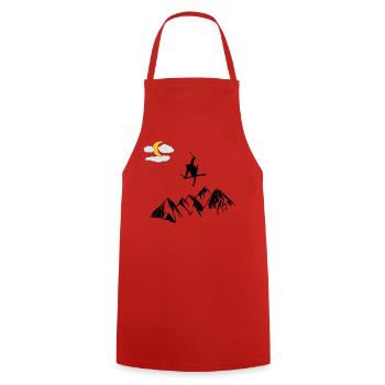 Berg mit Ski Freestyler - Kochschürze - Rot - Vorne - AI Model Male 185 dark (185cm)