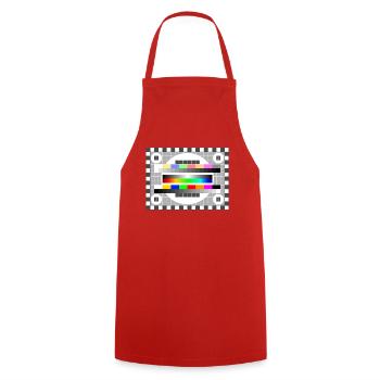 Test Image Couleurs Motif TV Rétro élégant dégradé 80 - Tablier de cuisine - rouge - Devant - AI Model Male 185 dark (185cm)