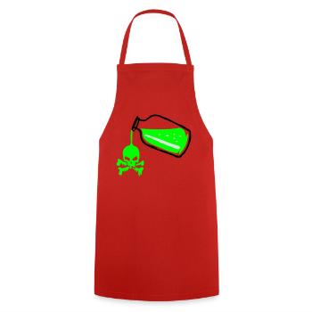 Gift Flasche mit Totenkopf - Kochschürze - Rot - Vorne - AI Model Male 185 dark (185cm)