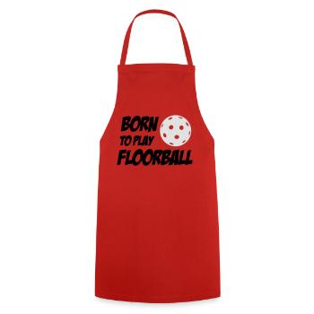 Born To Play Floorball - Cooking Apron - red - Front - AI Model Male 185 dark (185cm)