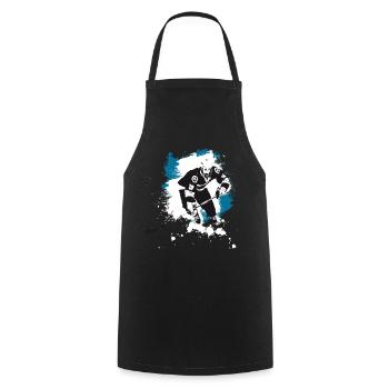 rondelle de hockey joueur de hockey attaque ours polaires requins - Tablier de cuisine - noir - Devant - AI Model Male 185 dark (185cm)