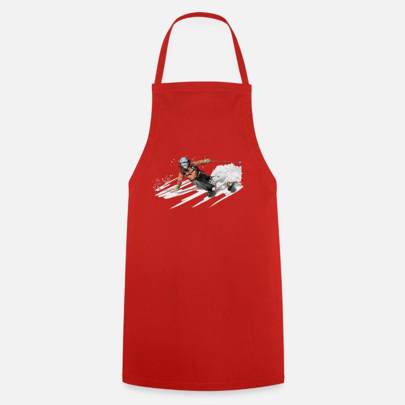 ski - Tablier de cuisine - rouge