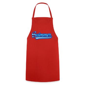 Swimmer - Cooking Apron - red - Front - AI Model Male 185 dark (185cm)
