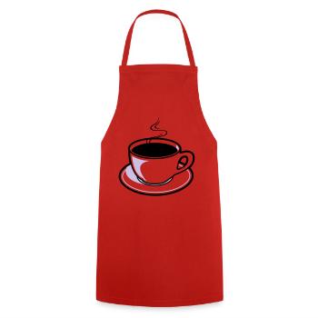 Kaffee, Tasse, Koffein - Kochschürze - Rot - Vorne - AI Model Male 185 dark (185cm)