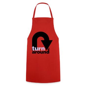 turn around - Kochschürze - Rot - Vorne - AI Model Male 185 dark (185cm)