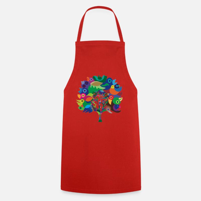 Overbirded Albero - Grembiule da cucina - rosso