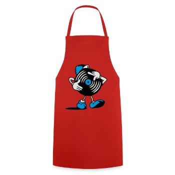 A record scratching himself - Cooking Apron - red - Front - AI Model Male 185 dark (185cm)
