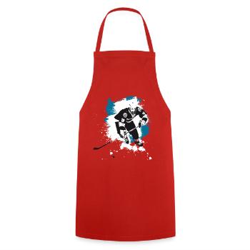 Eishockey puck Eisbären Fan hockey angriff tor - Cooking Apron - red - Front - AI Model Male 185 dark (185cm)