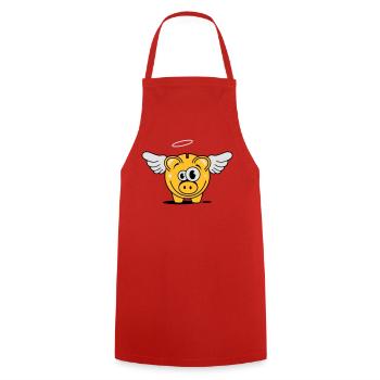 A piggy bank with wings and halo - Cooking Apron - red - Front - AI Model Male 185 dark (185cm)