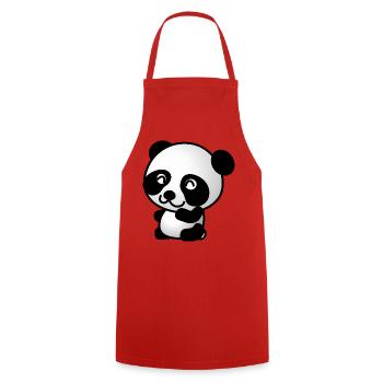 Panda - Kochschürze - Rot - Vorne - AI Model Male 185 dark (185cm)