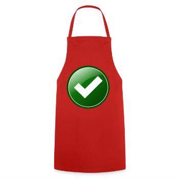 Approved - Cooking Apron - red - Front - AI Model Male 185 dark (185cm)