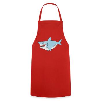 Shark smile - Cooking Apron - red - Front - AI Model Male 185 dark (185cm)