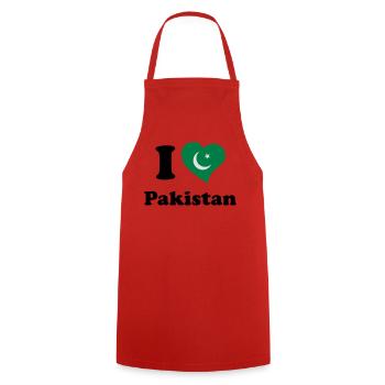 I love Pakistan - J'aime le Pakistan - Tablier de cuisine - rouge - Devant - AI Model Male 185 dark (185cm)