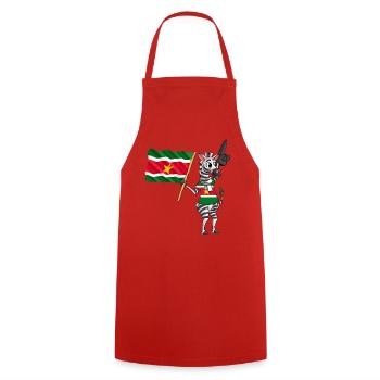Surinamer zebra - Cooking Apron - red - Front - AI Model Male 185 dark (185cm)