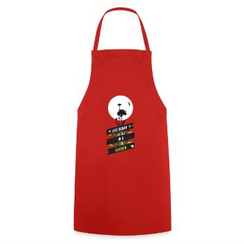 jardin plantes jardin jardinage fleur rétro libelle cire - Tablier de cuisine - rouge - Devant - AI Model Male 185 dark (185cm)