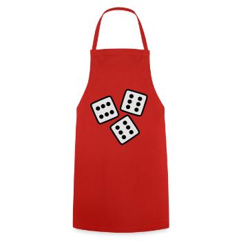 Dice - 18 ans Anniversaire - Tablier de cuisine - rouge - Devant - AI Model Male 185 dark (185cm)