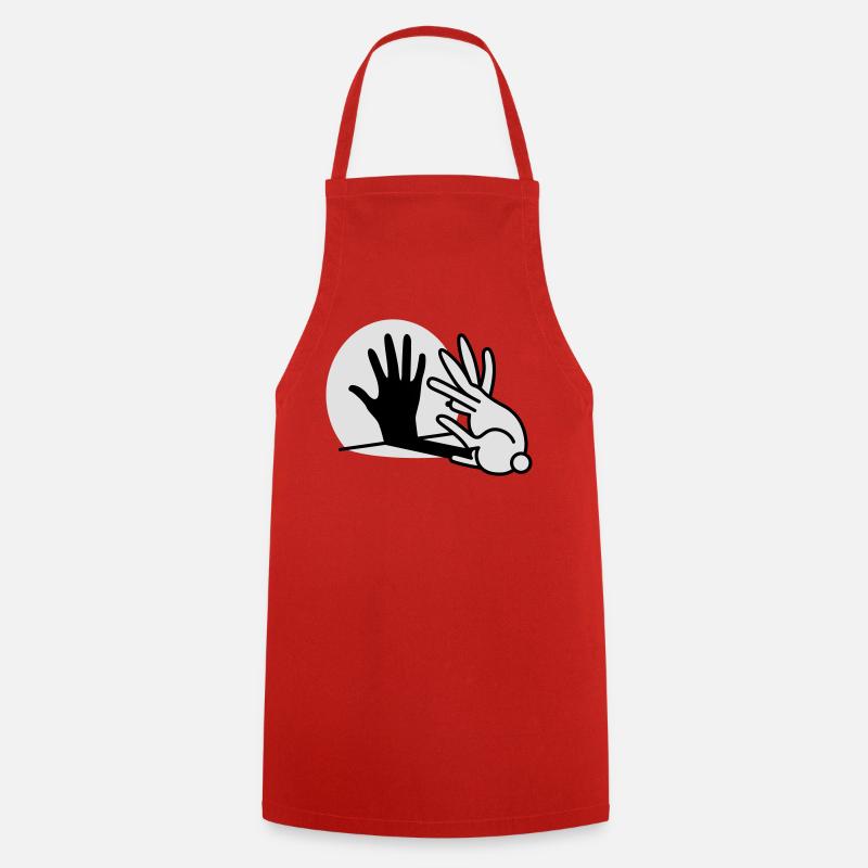 Hand shadow play rabbit shadow theater - Cooking Apron - red
