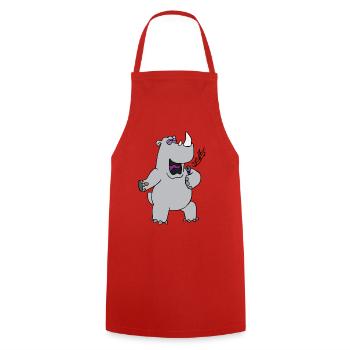 drôles animaux plantes fruits légumes motifs enfants - Tablier de cuisine - rouge - Devant - AI Model Male 185 dark (185cm)