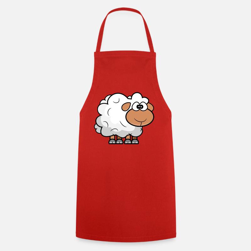 Moutons comiques de dessin animé - Tablier de cuisine - rouge