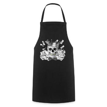 Tete de mort - Tablier de cuisine - noir - Devant - AI Model Male 185 dark (185cm)