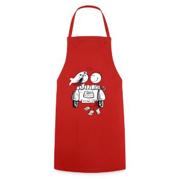 Hochzeit Auto mit Verliebtem Hochzeitspaar - Kochschürze - Rot - Vorne - AI Model Male 185 dark (185cm)
