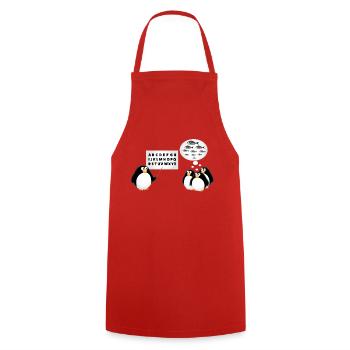 École - Pingouin - Tablier de cuisine - rouge - Devant - AI Model Male 185 dark (185cm)