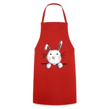 Knuffiger Hase - Häschen - Hasen - Kaninchen - Kochschürze - Rot - Vorne - AI Model Male 185 dark (185cm)