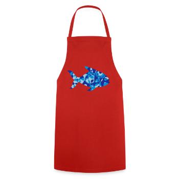 A fish made of shapes and patterns - Cooking Apron - red - Front - AI Model Male 185 dark (185cm)