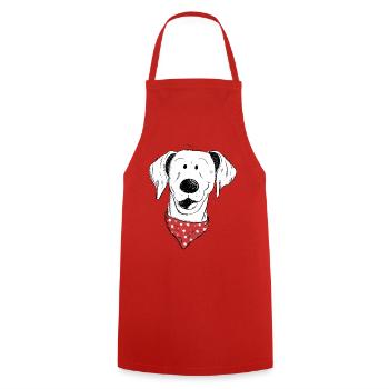 Drôle Rhodesian Ridgeback Head Avec Bandana I - Tablier de cuisine - rouge - Devant - AI Model Male 185 dark (185cm)