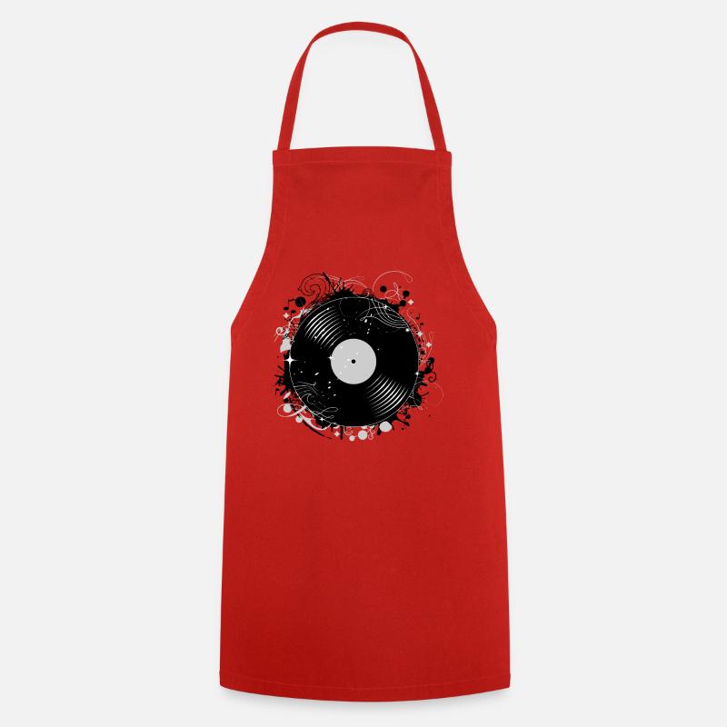 Vinyl record in graffiti design - Cooking Apron - red