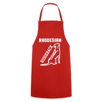Rhodesian Ridgeback - Tablier de cuisine - rouge - Devant - AI Model Male 185 dark (185cm)